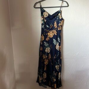 Fall floral midi dress